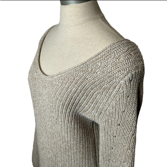 Abercrombie & Fitch Oatmeal Sand Long Sleeve Knit Tunic Sweater Dress Small Tall - Picture 6 of 10